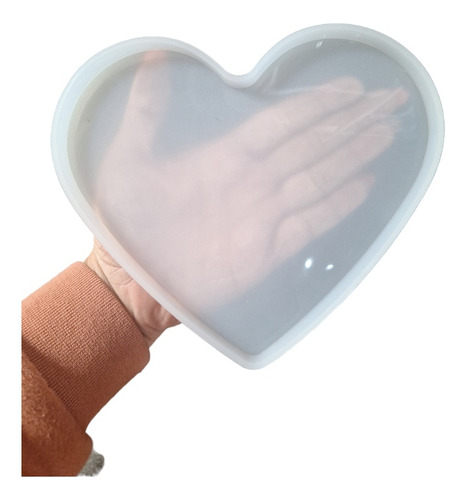 Molde Silicona Para Bandeja Corazon 19cm Resina 