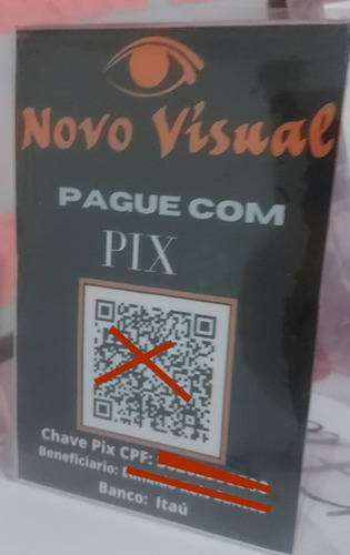 Placa Pague Com Pix Personalizada Com Sua Logo E Qrcode