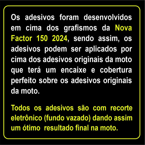 Adesivo Yamaha Factor 150 2024 Rosa Neon Cód.1