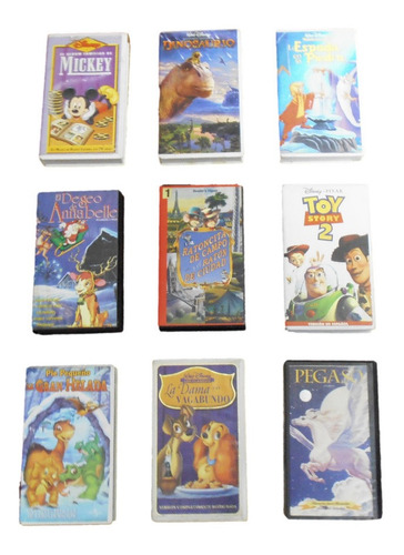 9 Películas Infantiles Disney Vhs, Lote # 3, Originales