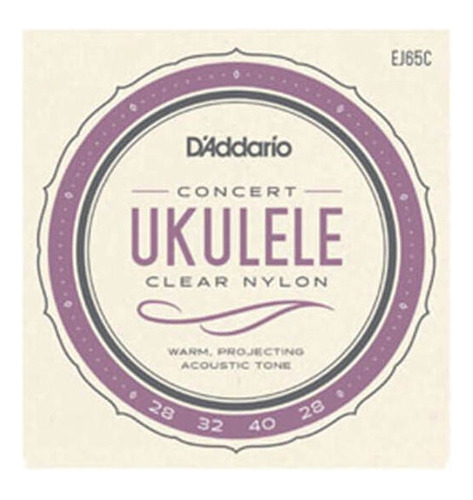 Daddario Cuerdas Ukelele Concierto Clear Nylon