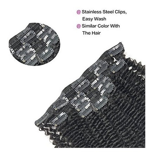 Afro Kinky Clip Rizado En Humanos Remy Extensiones De Pelo