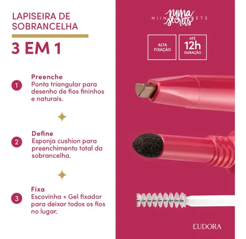 Eudora Niina Secrets Lapiseira Sobrancelha Escura 1,1g Marrom
