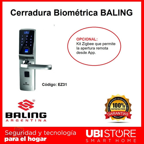 Cerradura Digital Huella/ Clave Zigbee Baling (ez-31s)