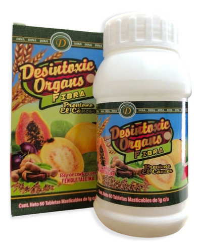 Desintoxica Organos 60tab 3pz Fibra Ciruela Linaza Papaya Sabor Insaboro