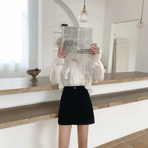 Minifalda De Mezclilla En Forma De A Para Mujer, Adelgazante