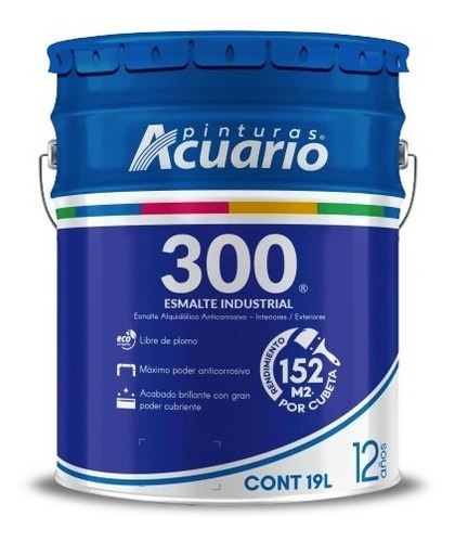 Imagen 1 de 4 de Esmalte Anticorrosivo Acuario 300 #1 Profeco - 19 Litros