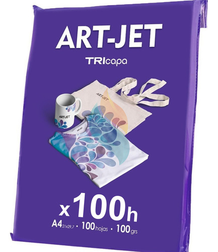 Papel para Sublimação Tricapa A4 100g Art-jet 100 Folhas Acabamento Fosco Branco