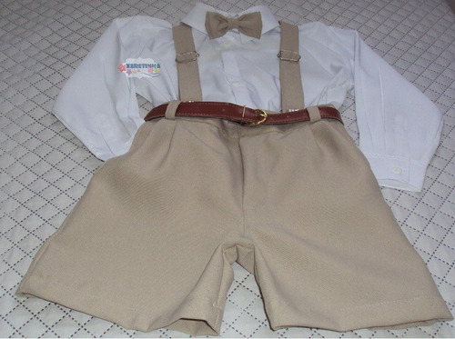 Conjunto Infantil C/ Bermuda Festa  Pajem Estilo Terno