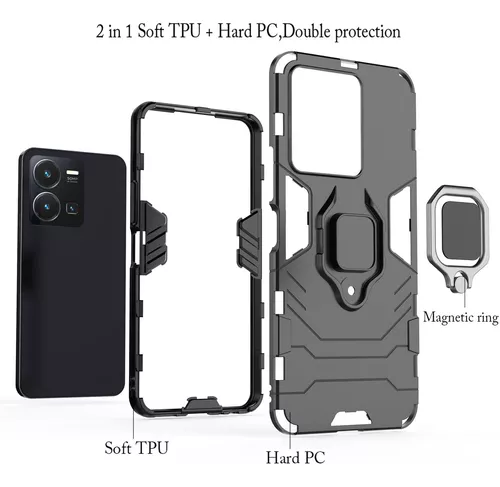 Funda Protector P/ Vivo Y22s, Uso Rudo Con Clip + Mica