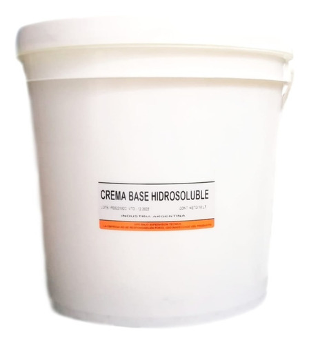 Crema Base Hidrosoluble Alta Consistencia X 10 L.
