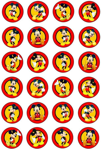 24 Adornos Comestibles Para Cupcakes De Mickey Mouse Decora