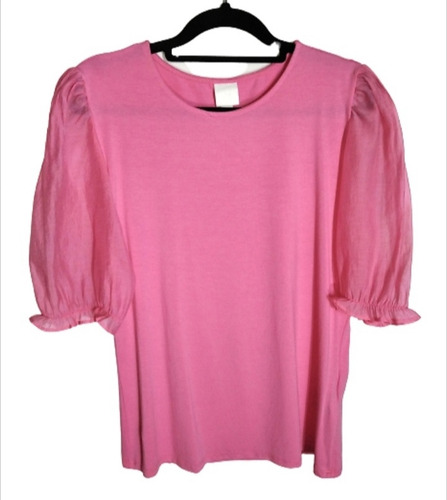 Blusa H&m Alicrada Con Mangas Globo Talle M 