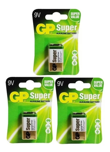 Pilas Bateria 9v (cuadrada) Gp Super Alcalina Original