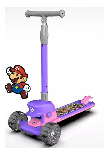 Scooter Plegable De 3 Ruedas Con Música  Modelo Mario