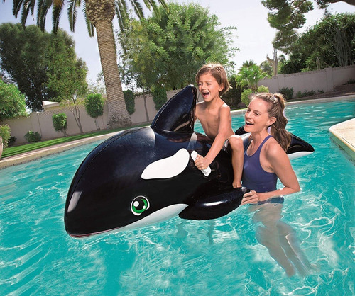 Imagen 3 de 6 de Ballena Orca Flotador Grande Inflable Bestway 41009