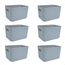 Comprar Set X6 Canastos Organizadores Deco Cajas 26x18x16 Moderna