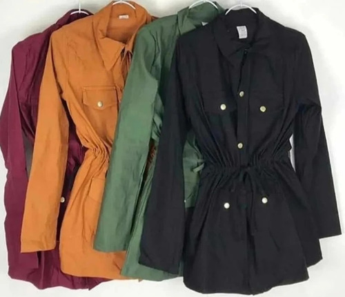 Parka Feminina Tecido Bengaline Estilo Sobretudo Inverno