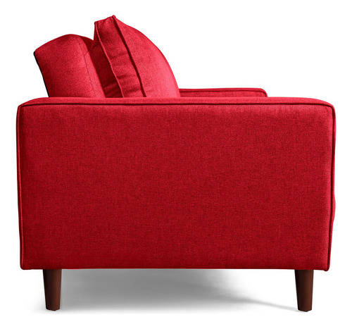 Sofá Cama Salim Makora Beehive De Lino Color Rojo