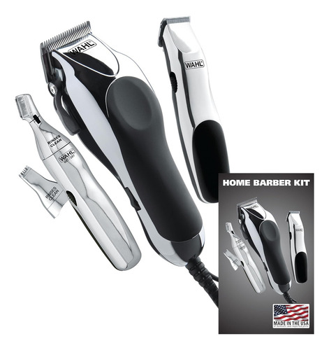 Máquina Cortar Cabello Wahl 3 Piezas Profe Barberías Navidad Color Plateado