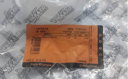 Tapa Rosca Bomba De Gasolina De Toyota Corolla 03-08