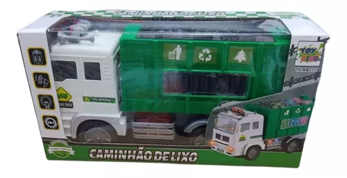 Brinquedo Infantil Caminhão Coletor De Lixo Som E Luzes 4d na