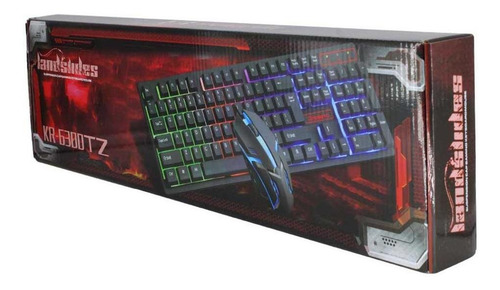 Teclado de mouse USB Gamer retroiluminado - espanhol - Tecnomati Cor do teclado: preto Idioma: espanhol - América Latina
