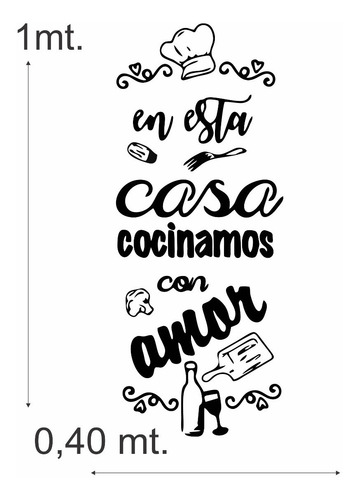 Vinilo Decorativo De Pared En Esta Casa Cocinamosconamormod2