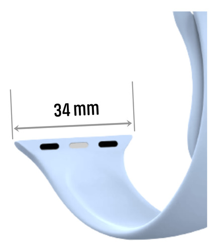 Malla Smart Watch 42 44 Mm Silicona Celeste 4.2 Cm