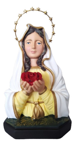 Imagem De Nossa Senhora Da Rosa Mistica 21 Cm Com Resplendor