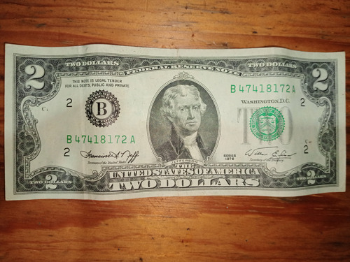 Two Dollar Bill For Collection