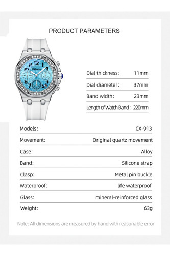 Reloj De Cuarzo Para Mujer Chenxi 913, Moderno, Diamantes, D