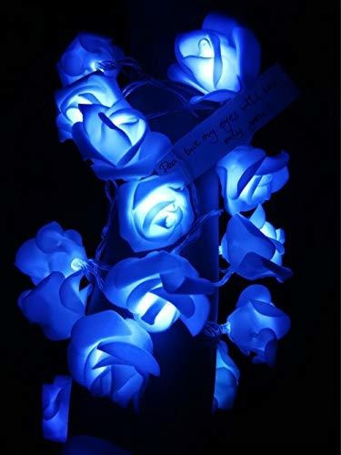 Luces Led De Flores En Rosa, 6.6ft, 20 Leds, Azules