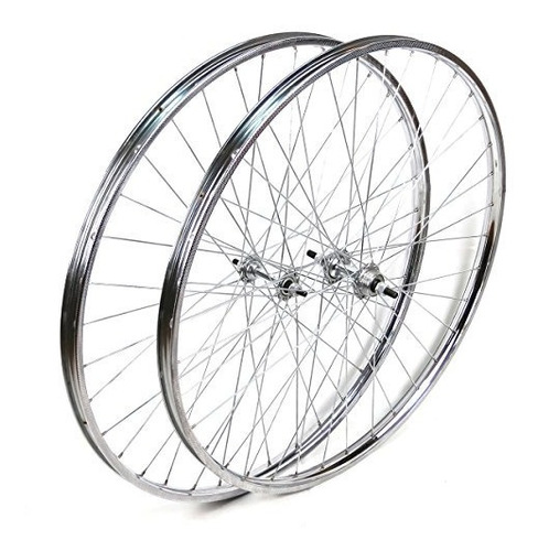 Ruedas De Bicicleta 28 X 1 1/4 Sport Acero Par - Color Plateado