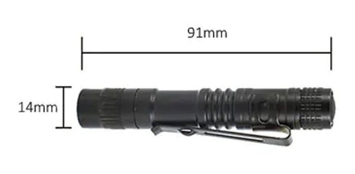 Mini Lanterna Tatica Led Cree Forte P/ Edc Pilha Aaa C/ Clip