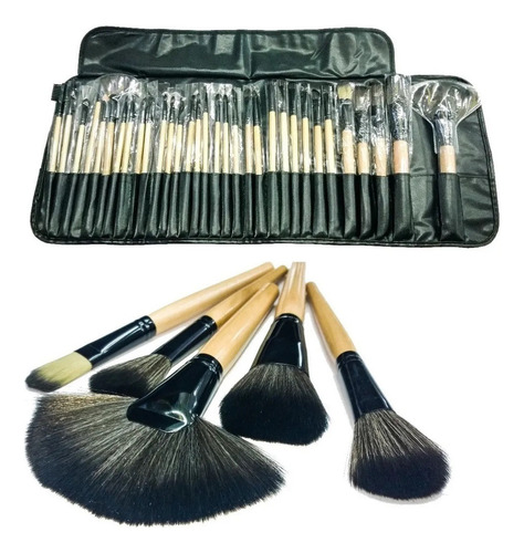 Pack X6 Set 32 Pinceles Y Brochas Maquillaje Profesional