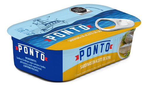 Sardinas Ponto En Aceite De Soya 120 Gr Caja Con 12 Piezas