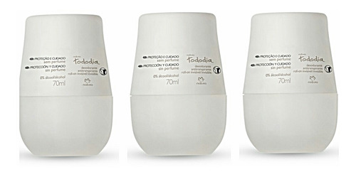 Desodorante Roll-on Sem Perfume Natura 03 Unidades 70ml Cada