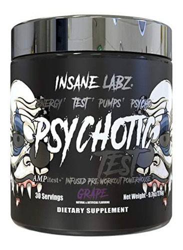 Pre Entreno Insane Labz Psychotic Test 30 Servicios Dlc Pt1 Sabor Uva