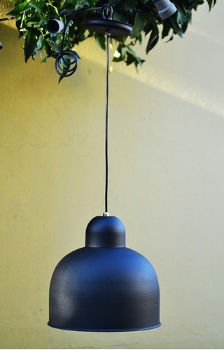 Lámpara Colgante Galponera Negra Estilo Industrial Ø26.5cm