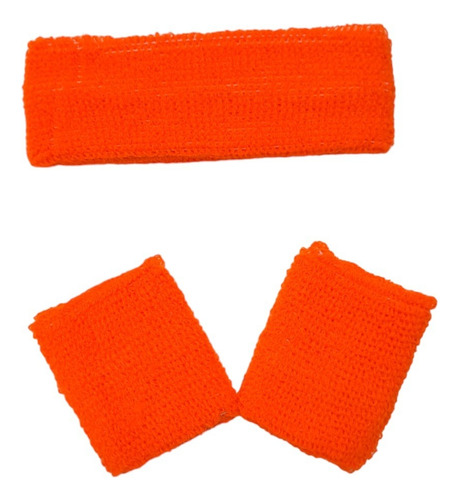 Combo Set Vincha Muñequera Tenista Fluo - Cienfuegos - Color Naranja