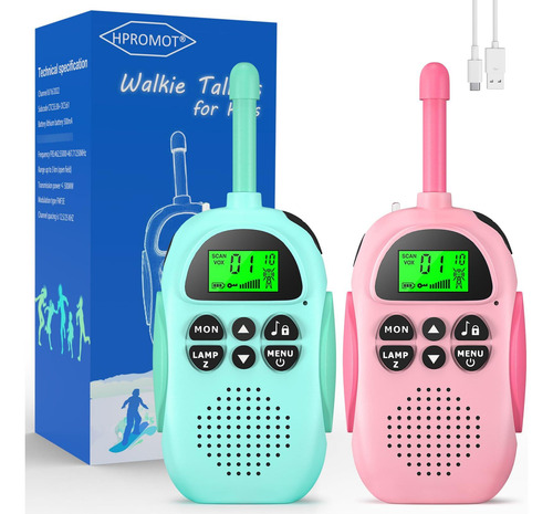 Walkie Talkies Recargables Para Niños 22 Canales Radio 2 Vía