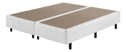 Box Sommier Casal King Size Soft Comfort Branco Com Pés Fixo