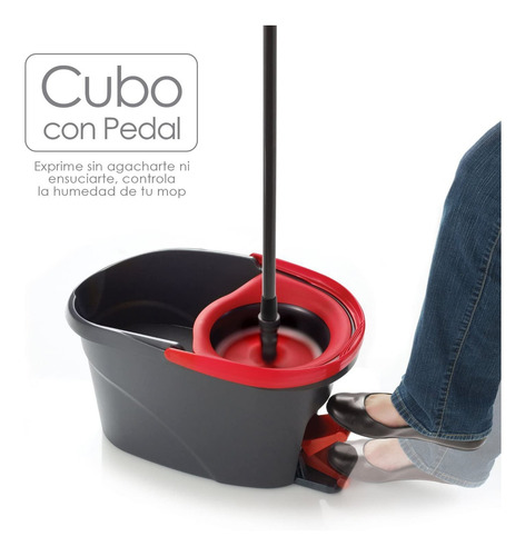Imagen 3 de 6 de Trapeador Mop Y Cubo Con Pedal De Vileda Easy Wring
