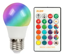Comprar Bombilla LED RGB E27 E26 de 3 W que cambia de color con control remoto para hogar, bar, fiesta, KTV, iluminación ambiental