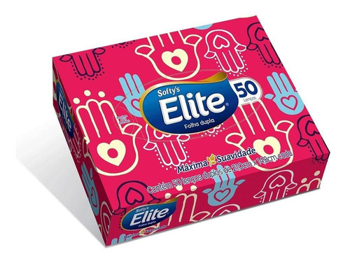 Imagem 2 de 6 de Lenços De Papel Elite Máxima Suavidade Folha Dupla Softys