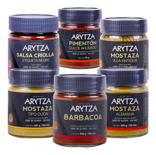 Pack De Salsas Y Mostazas Arytza - Curry, Chimi, Criolla