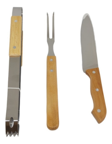 Imagen 2 de 3 de Set Asador 3 Piezas Con Estuche Transportador