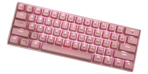 Teclado 60 Gk61 Sk61 Ventanas De Oficina Led Rosado