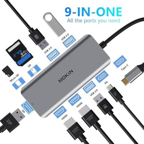 Estación De Acoplamiento Usb-c 3 En 1, Adaptador Versátil